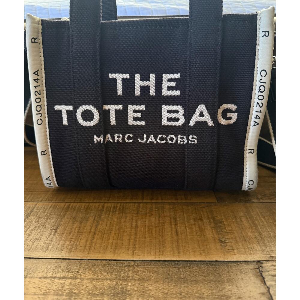 Marc Jacobs The Tote Bag Small Black Canvas Crossbody Tote Bag Purse